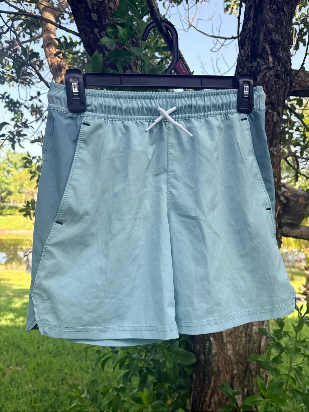 Light Blue boys Athletic Drawstring Shorts